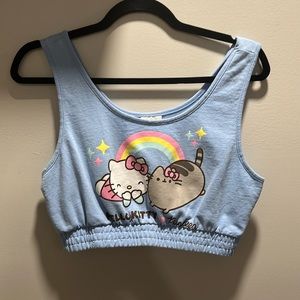 Hello kitty & Pusheen cropped top